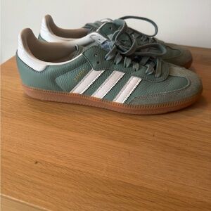 Adidas Samba Green and White Sneakers
